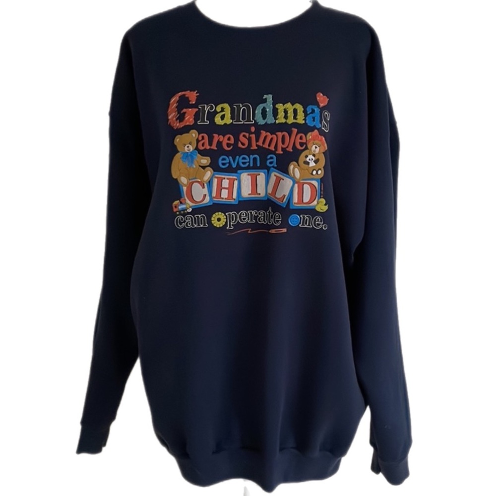 Vintage 90s TNT Grandma Grandchildren Teddy Bear Retro Sweatshirt